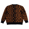 THERE TORN JACQUARD KNIT SWEATER BLACK / BROWN