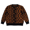 THERE TORN JACQUARD KNIT SWEATER BLACK / BROWN