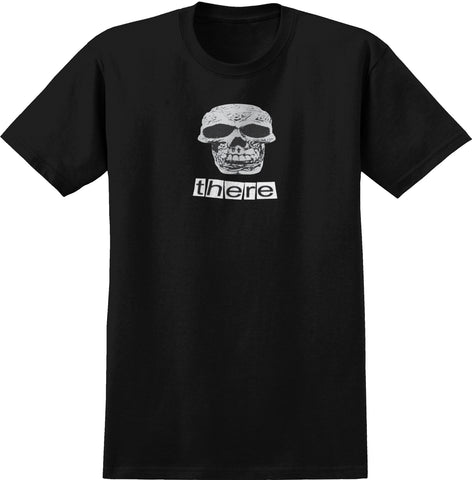 THERE SKULL TEE BLACK w/ BLACK & WHITE PRINT