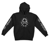 THERE HEART SLEEVE ZIP HOOD BLACK / WHITE