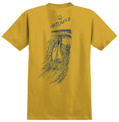 ANTIHERO EXPRESSIONS SUN TEE MUSTARD w/ OCEAN BLUE PRINTS