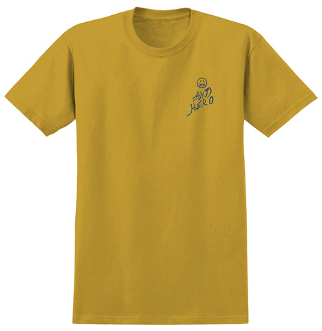 ANTIHERO EXPRESSIONS SUN TEE MUSTARD w/ OCEAN BLUE PRINTS