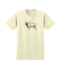 ANTIHERO COW TEE NATURAL w/ MULTI COLOR PRINT