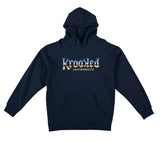 KROOKED CHROME ZONE HOOD NAVY w/ MULTICOLOR PRINT
