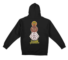 KROOKED X QUARTERSNACKS SNACKMAN HOOD BLACK w/ MULTICOLOR PRINTS