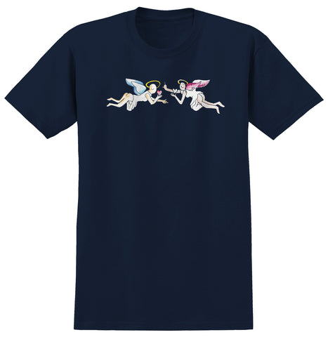 KROOKED ANGELS TEE TRUE NAVY w/ MULTI COLOR PRINT