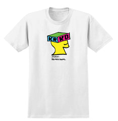 KROOKED MOLTI DEMETIONAL TEE WHITE w/ MULTICOLOR PRINT