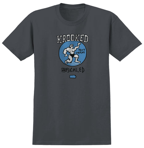 KROOKED PHYSICAL ED TEE CHARCOAL