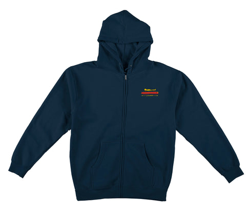 KROOKED KOFFIN ZIP HOOD NAVY w/ MULTI COLOR PRINT