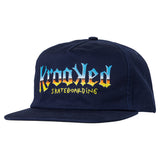 KROOKED CHROME ZONE SNAPBACK NAVY w/ MULTI COLOR PRINT