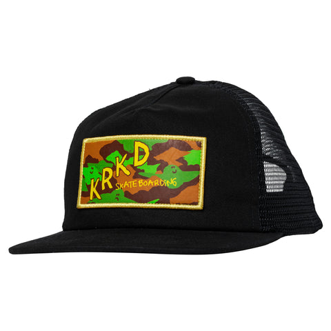 KROOKED KAMO SNAPBACK BLACK w/ MULTI COLOR PRINTED PATCH