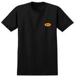 REAL DEEDS OVAL POCKET TEE BLACK w/ MULTICOLOR PRINT