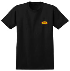 REAL DEEDS OVAL POCKET TEE BLACK w/ MULTICOLOR PRINT