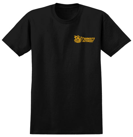 REAL AUTOBODY TEE BLACK w/ YELLOW PRINTS