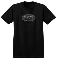 REAL BARBED OVAL TEE BLACK