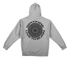 SPITFIRE LIVE TO BURN HOOD SMOKE GREY w/ BLACK & GREY PRINTS