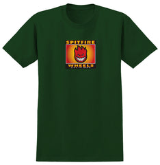 SPITFIRE BIGHEAD BOX TEE FOREST GREEN w/ MULTI COLOR PRINT