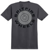 SPITFIRE CLASSIC '87 SWIRL FILL TEE CHARCOAL w/ BLACK & WHITE PRINTS