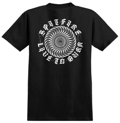 SPITFIRE WEBBED CLASSIC TEE BLACK w/ WHITE PRINTS