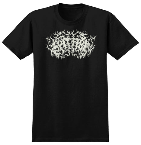 SPITFIRE DEATHMASK SCRIPT TEE BLACK / GLOW