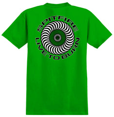 SPITFIRE LIVE TO BURN CLASSIC TEE KELLY GREEN w/ WHITE, BLACK, & GREEN PRINTS