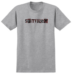 SPITFIRE RANSOM TEE ATHLETIC GREY w/ MULTI COLOR PRINT