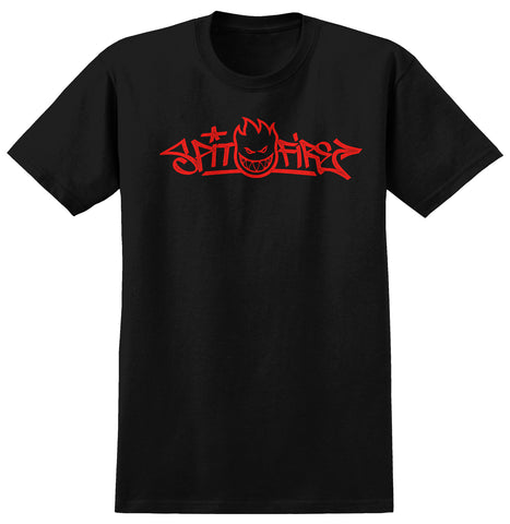 SPITFIRE VINZ TEE BLACK w/ RED PRINT
