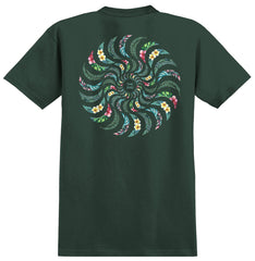 SPITFIRE FLORAL CLASSIC TEE FOREST GREEN w/ MULTICOLOR PRINTS