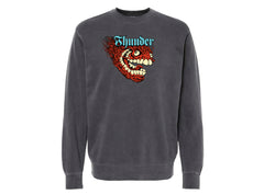 THUNDER SCREAMING GRIMPLE CREWNECK PIGMENT-DYED BLACK w/ MULTICOLOR PRINT