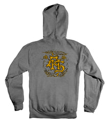 ANTIHERO CUSTOMS HOOD HEATHER GREY w/ BLACK & METALLIC GOLDEN YELLOW PRINTS