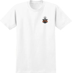 ANTIHERO BROADCAST TEE WHITE w/ BLACK & ORANGE PRINTS