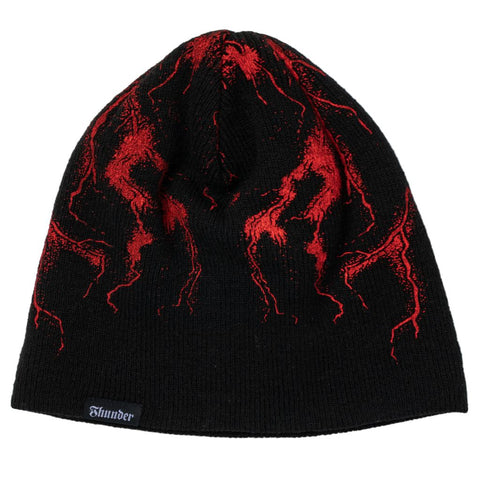 THUNDER STRIKE SKULLY BEANIE BLACK / RED