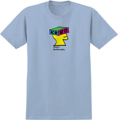 KROOKED DEMENTIONAL TEE BABY BLUE w/ MULTI COLOR PRINT