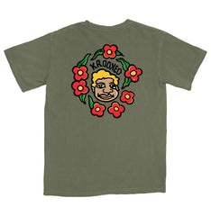 KROOKED KROOKED MG TEE MOSS (GARMENT DYE) w/ MULTI COLOR PRINT
