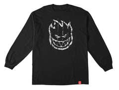 SPITFIRE BIGHEAD TORN L/S TEE BLACK w/ WHITE PRINT