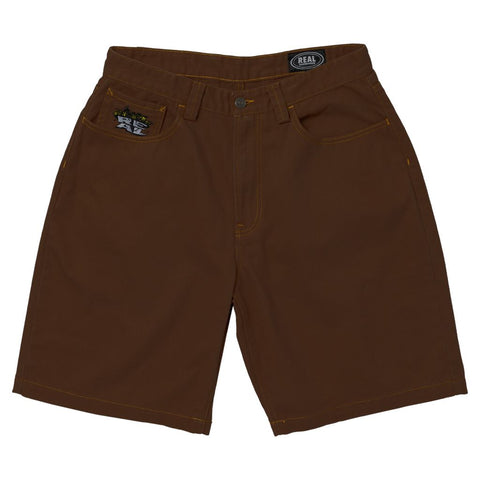 REAL SKYLINE TWILL SHORT BROWN