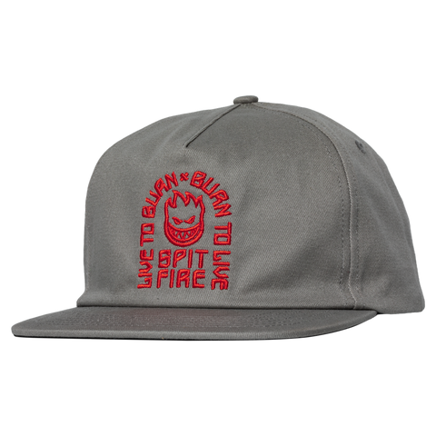SPITFIRE LTB ARCH SNAPBACK CHARCOAL / RED