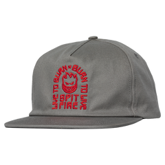 SPITFIRE LTB ARCH SNAPBACK CHARCOAL / RED