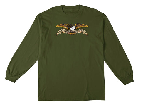 ANTIHERO EAGLE L/S TEE MILITARY GREEN w/ BLACK MULTI COLOR PRINT