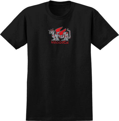 KROOKED TARRAGON FILL RINGSPUN TEE BLACK w/ MULTI COLOR PRINT