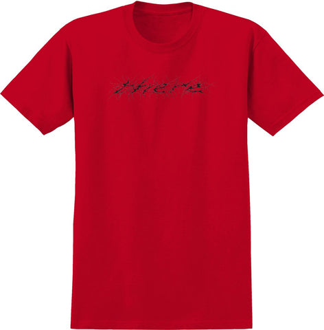 THERE COBWEB TEE RED w/ BLACK PRINT