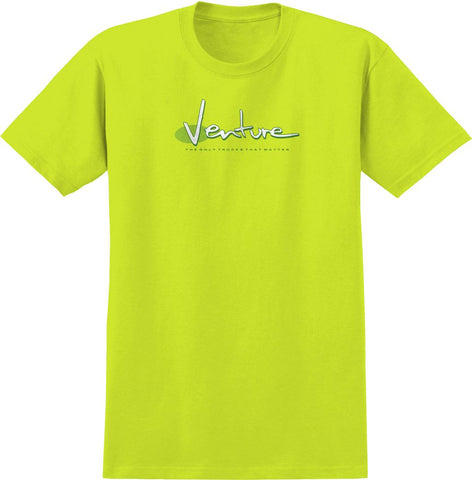 VENTURE '90s TOTTM TEE SAFETY GREEN w/ GREEN & WHITE PRINT
