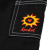 KROOKED SUN HEART CARPENTER PANT BLACK w/ YELLOW & RED EMBROIDERY