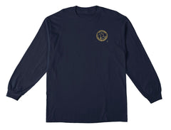ANTIHERO POSTAL L/S TEE NAVY w/ YELLOW PRINTS