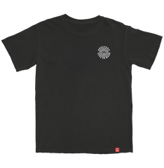 SPITFIRE WEBBED CLASSIC TEE BLACK (GARMENT DYE) w/ WHITE PRINTS