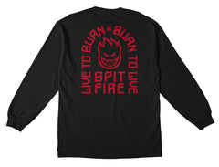 SPITFIRE LTB ARCH III L/S TEE BLACK w/ RED PRINTS