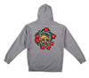 KROOKED KROOKED MG ZIP HOOD GREY HEATHER w/ MULTI COLOR PRINT