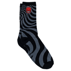 SPITFIRE BIGHEAD FILL EMB SWIRL SOCK CHARCOAL / BLACK / RED