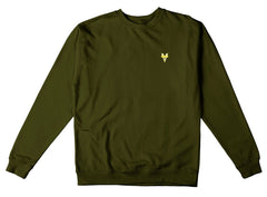VENTURE HERITAGE EMB CREWNECK ARMY w/ YELLOW & WHITE EMBROIDERY
