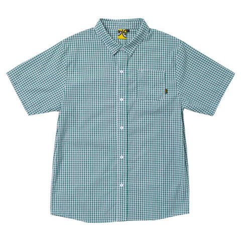 KROOKED KROOKED EYES S/S BUTTON UP WHITE/GREEN GRAPH CHECK